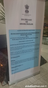 Zika warning at the Dehli aiport arrival terminal